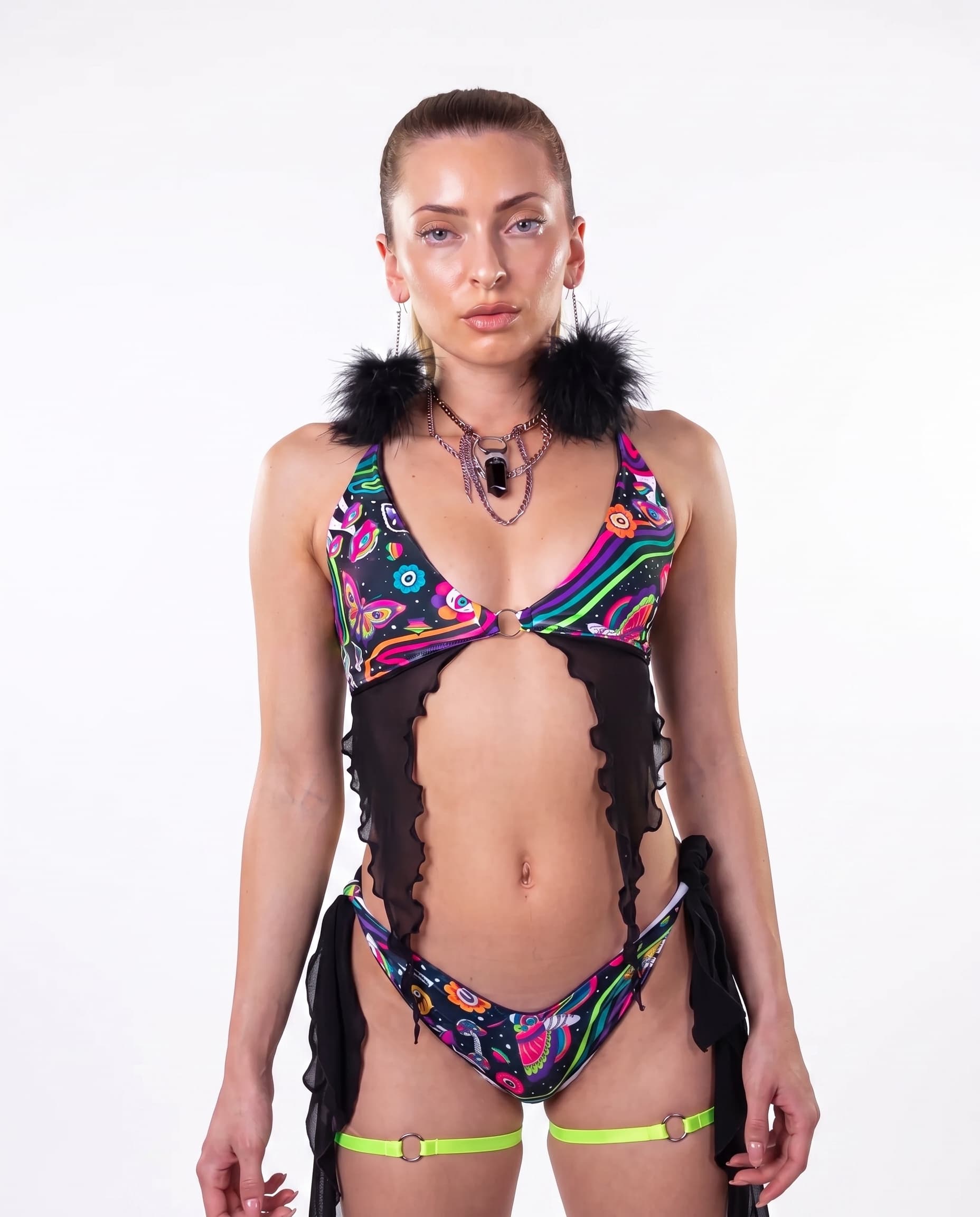 Awaken Deep Sea Bikini Top. Freedom Rave Wear product photo