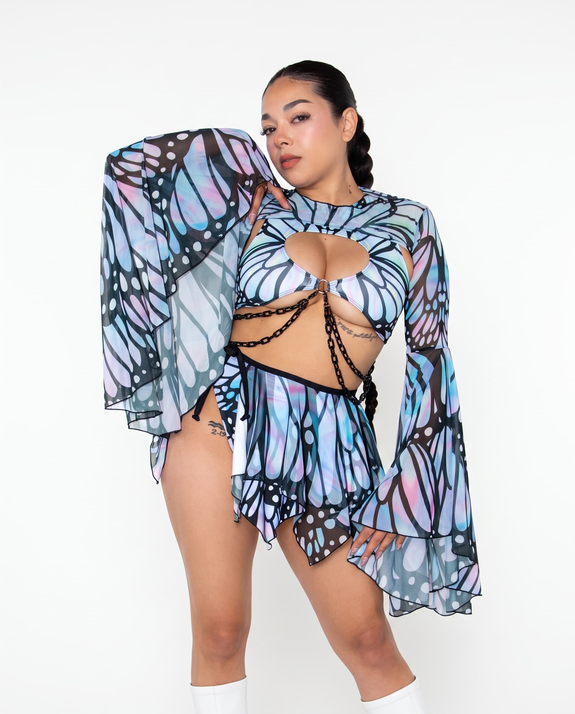 Gossamer Mesh Bell Sleeves