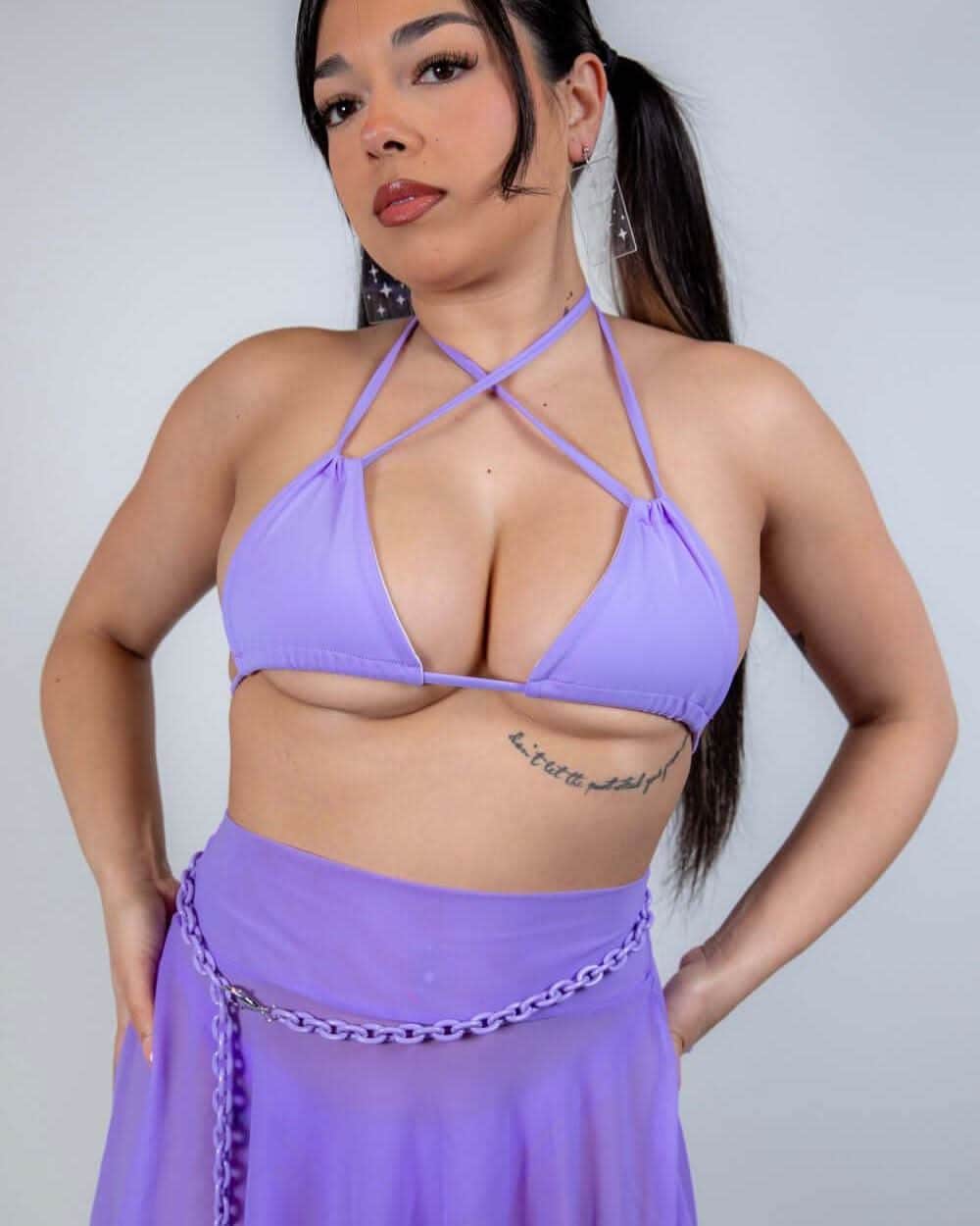 Lavender Strappy Bikini Top