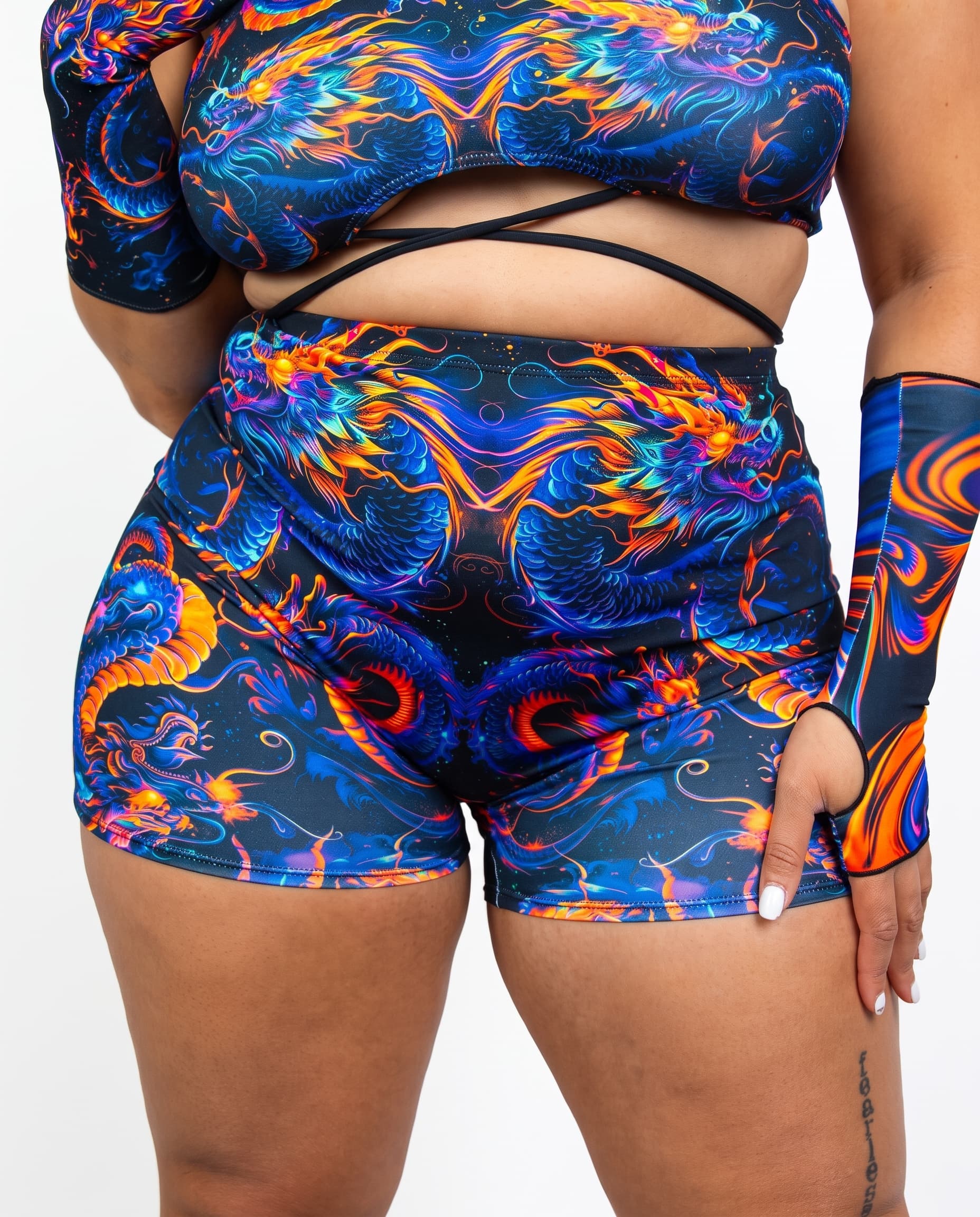 ShadowFlame High Waist Shorts
