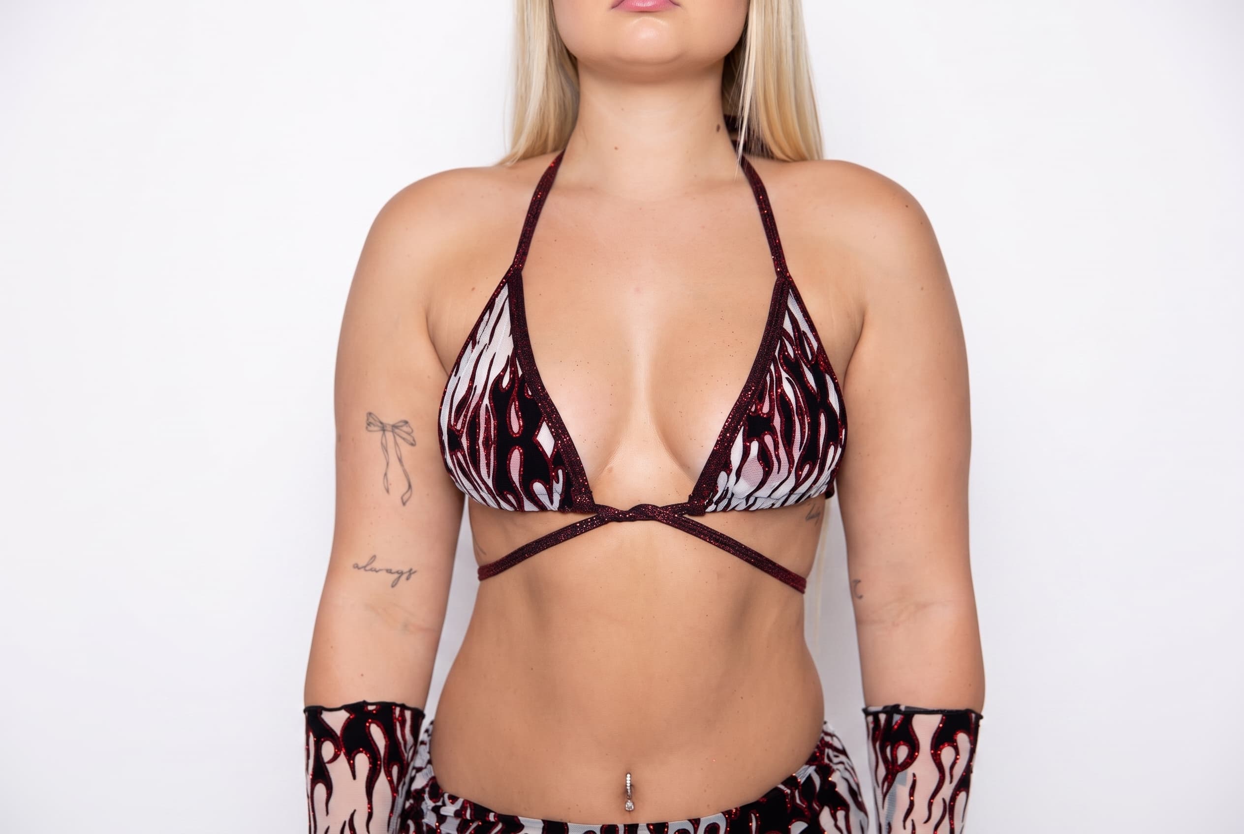 Twin Flames Wrap Bikini Top - White