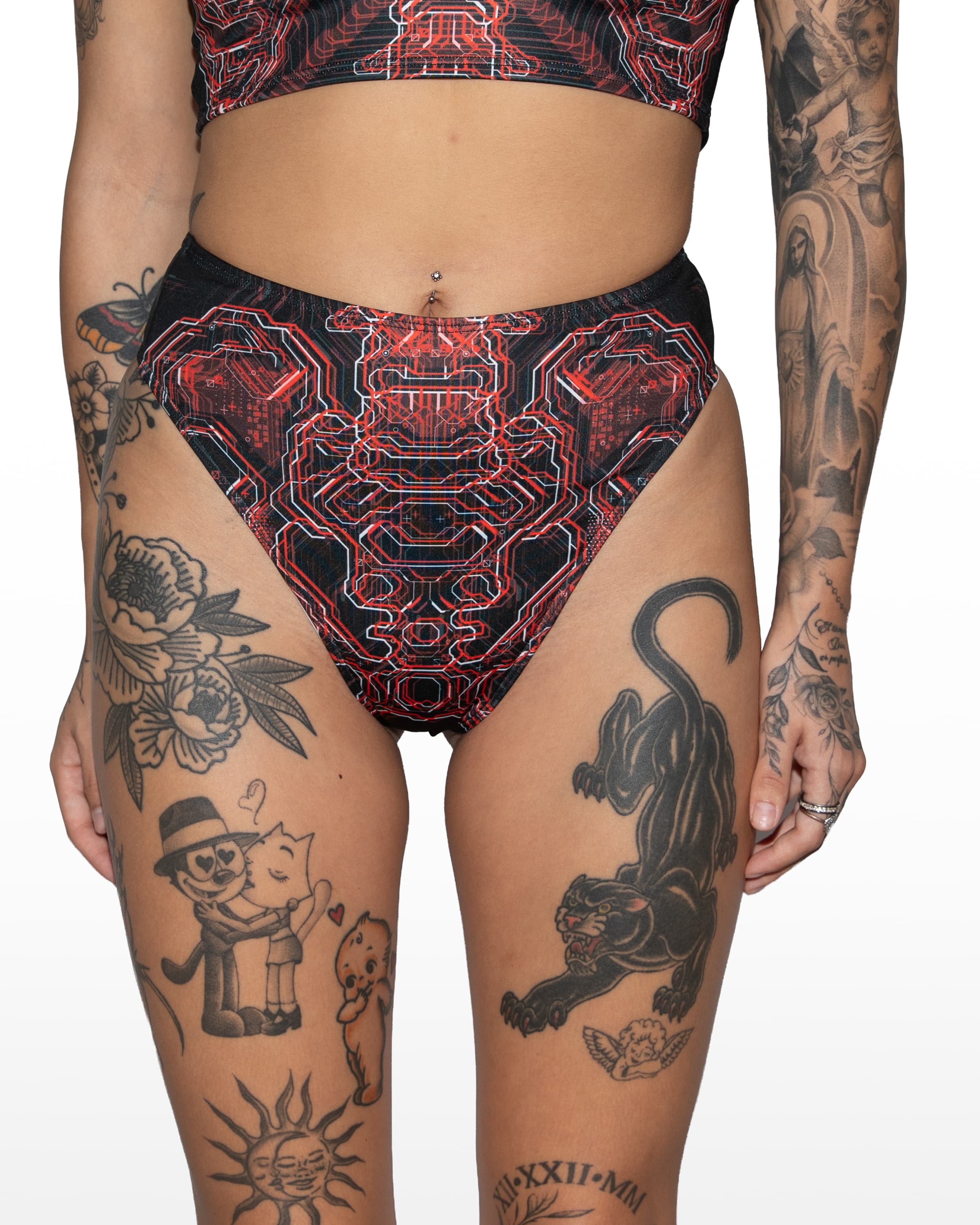 Deadwire High Waisted Thong. Freedom Rave Wear product photo