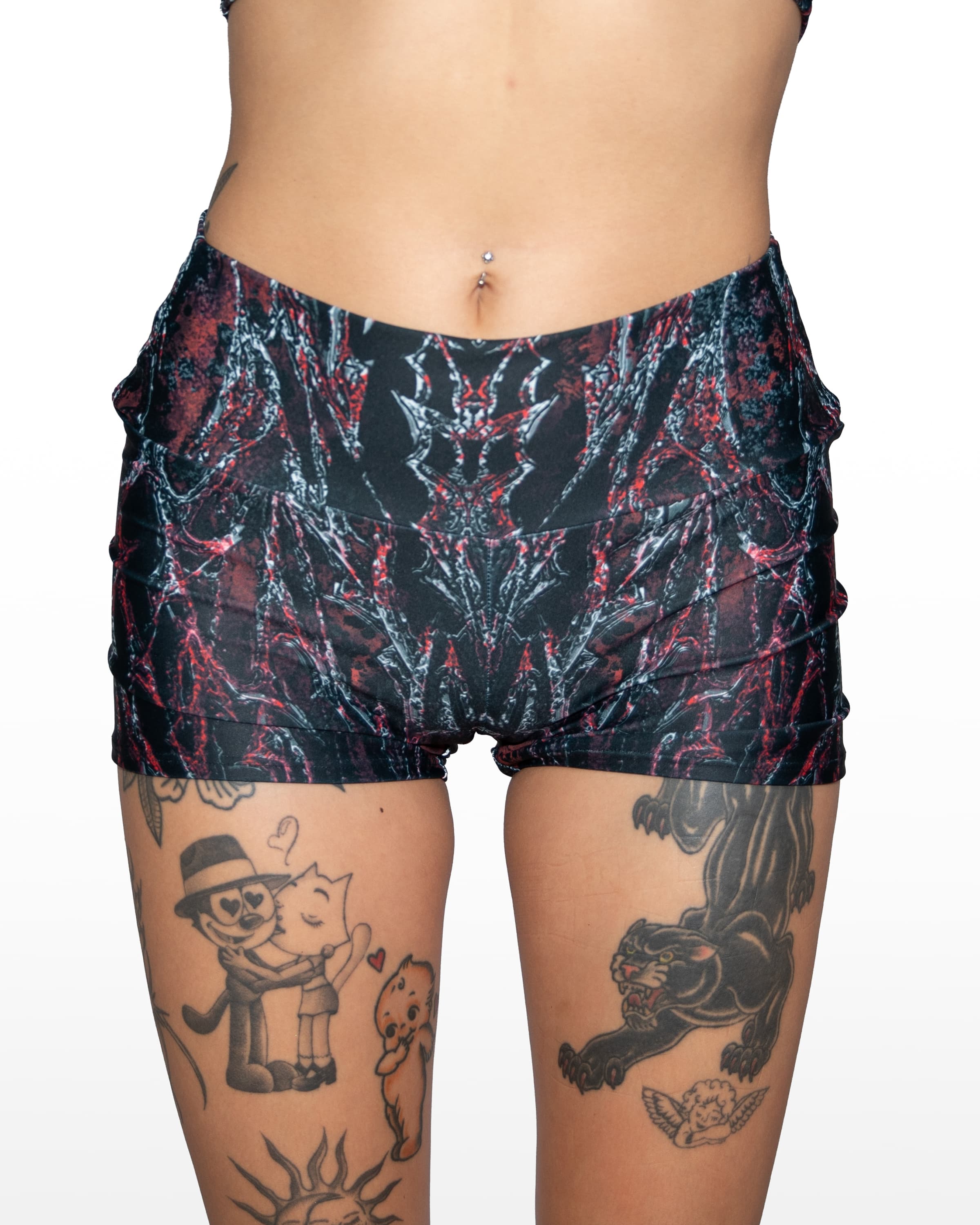 Abyss Spandex Shorts. Freedom Rave Wear product photo