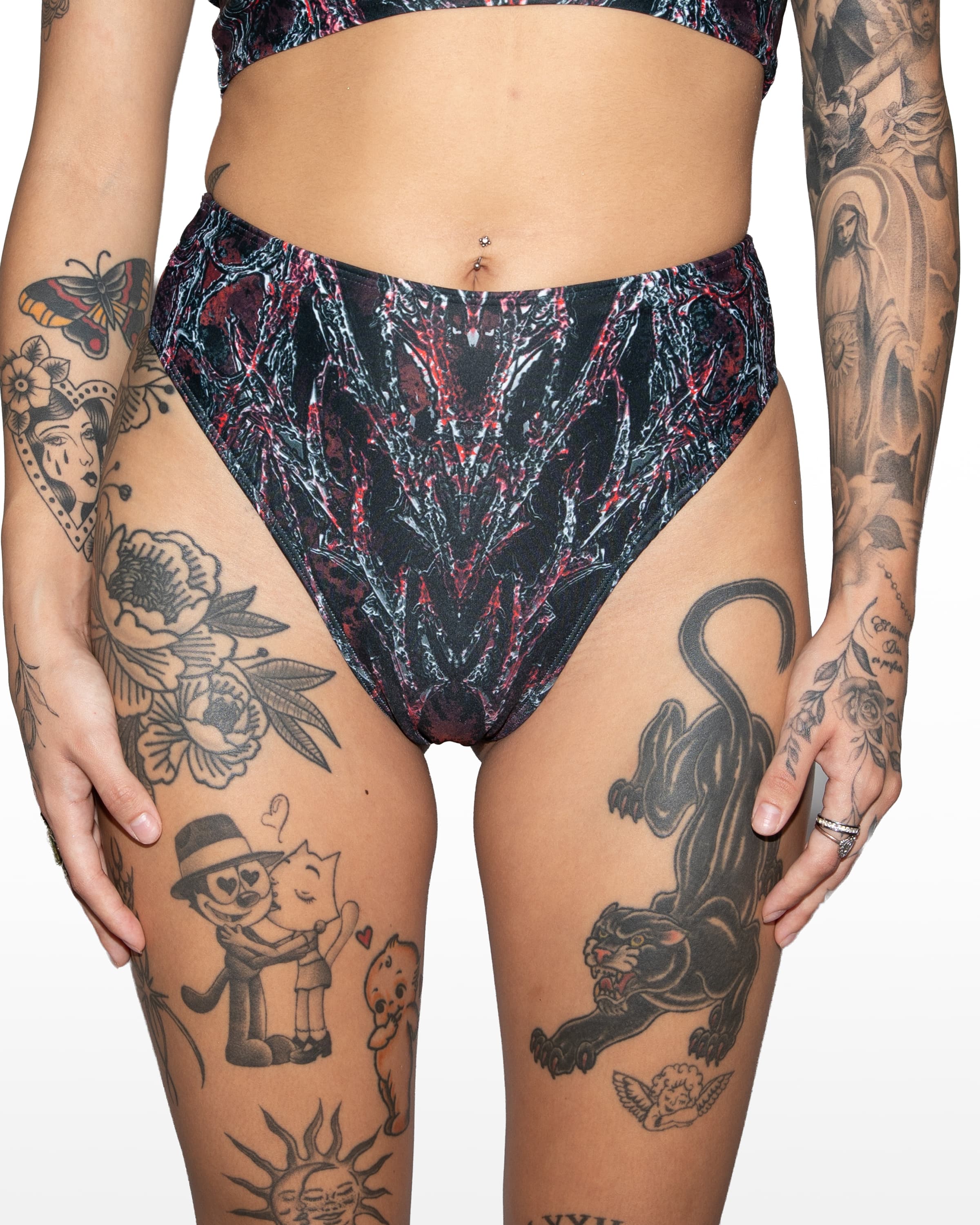 Abyss High Waisted Thong. Freedom Rave Wear product photo