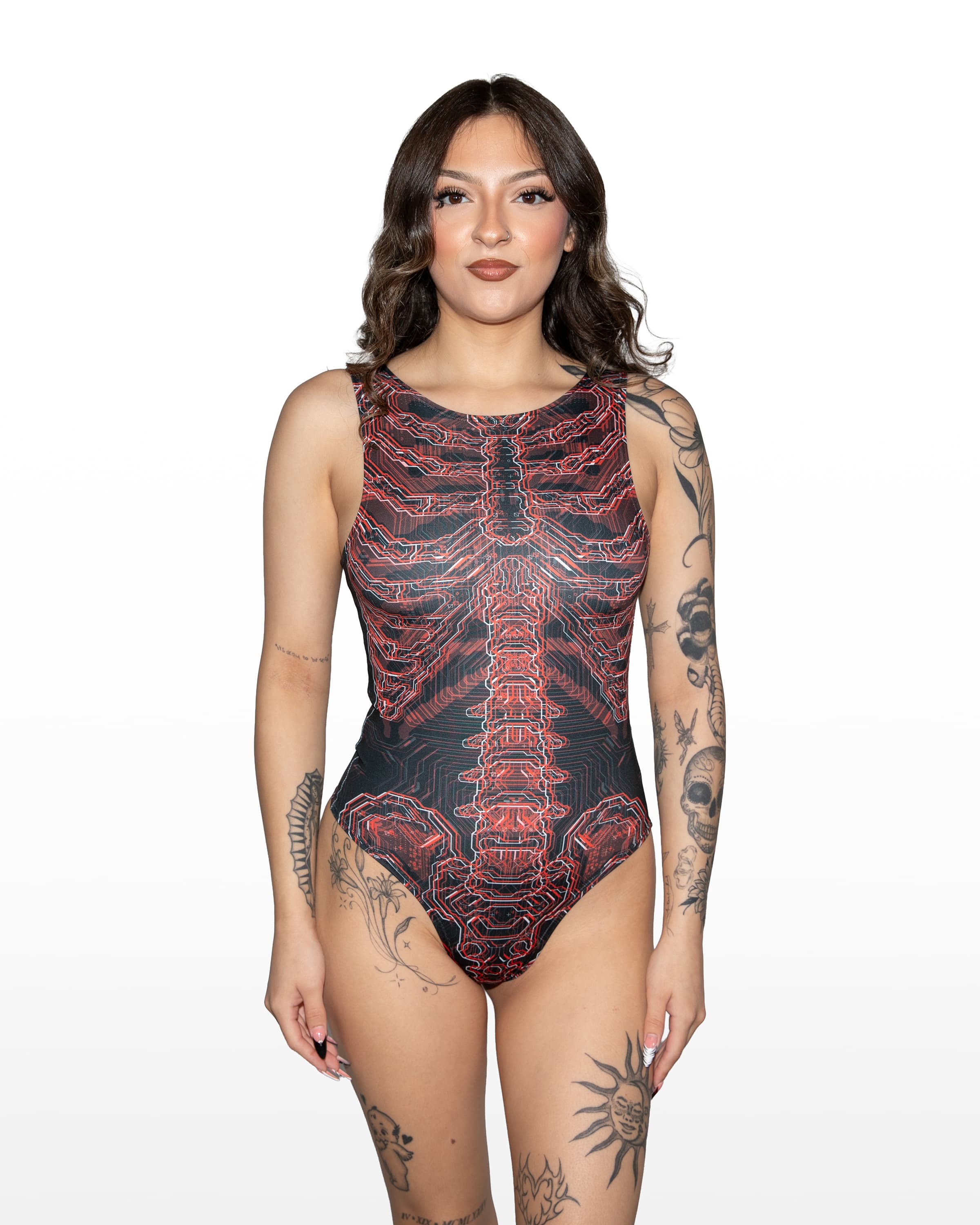 Deadwire High Neck Bodysuit. Freedom Rave Wear product photo